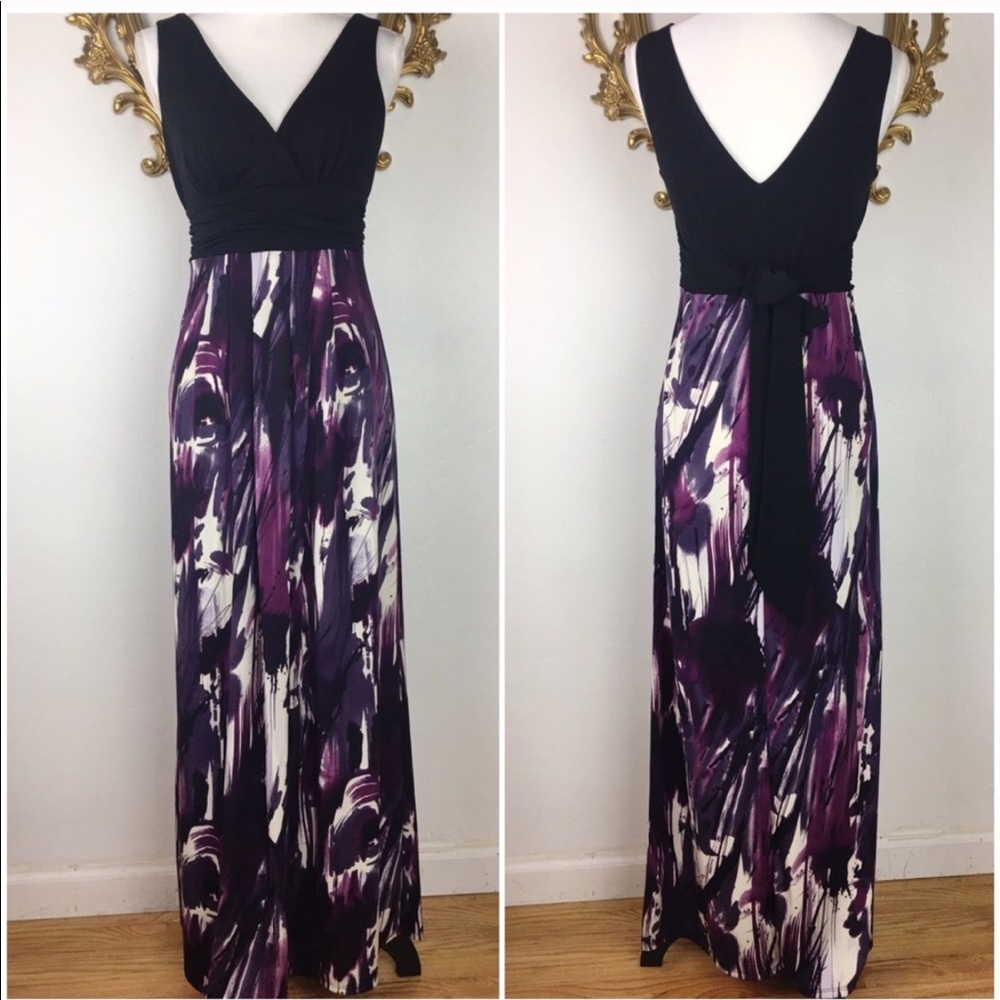 🛑Roulette Black/Purple Marble Print Maxi Dress S